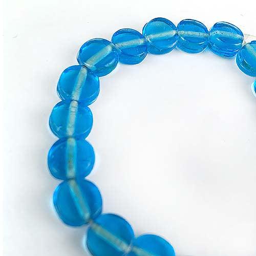 Blue Glass Bead Stretch Fashion Bracelet - Red Instead - Handmade in Canberra, Australia