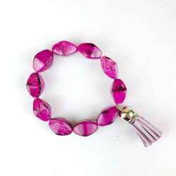 products pink bead stretch fashion bracelet with tassel bracelets 2