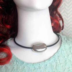 Shiny Silver Chunky Statement Fashion Necklace - Red Instead - Handmade in Canberra, Australia