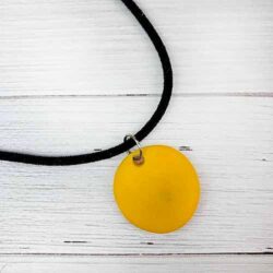 products yellow acrylic pendant fashion necklace on black cord necklaces 2