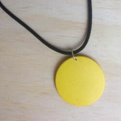 products yellow disc statement fashion necklace on black cord necklaces 2