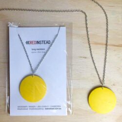 products yellow disc statement fashion necklace on long chain necklaces 2
